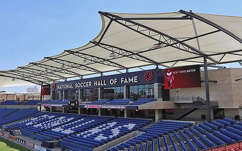 Membrane structure sports stadium stand roof